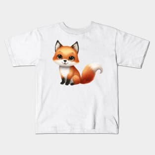 Cute fox in watercolor style painting Kids T-Shirt